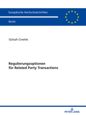 cover image of Regulierungsoptionen fuer Related Party Transactions